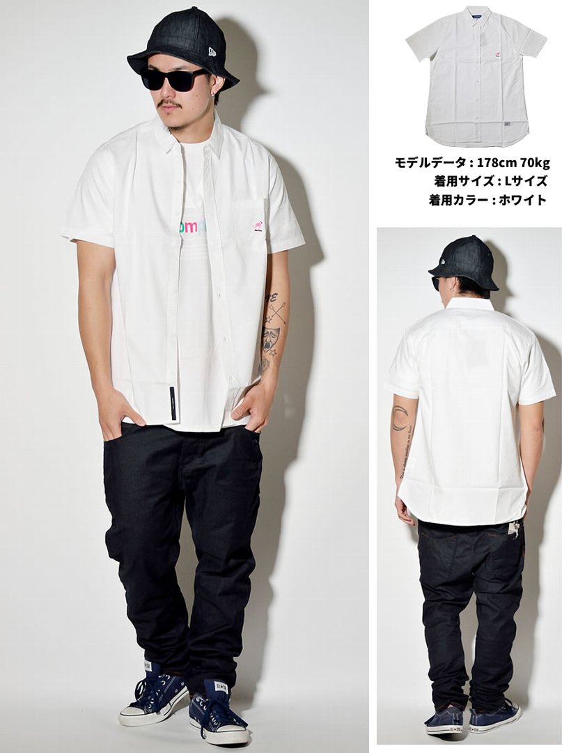 AKOM PLICE アコンプライス カジュアルシャツ AKMAN BUTTON UP ホワイト