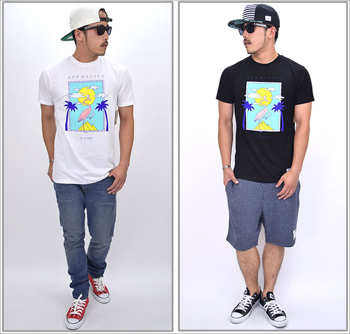AKOM PLICE アコンプライス Tシャツ 半袖 メンズ ストリート系 カジュアル ファッション