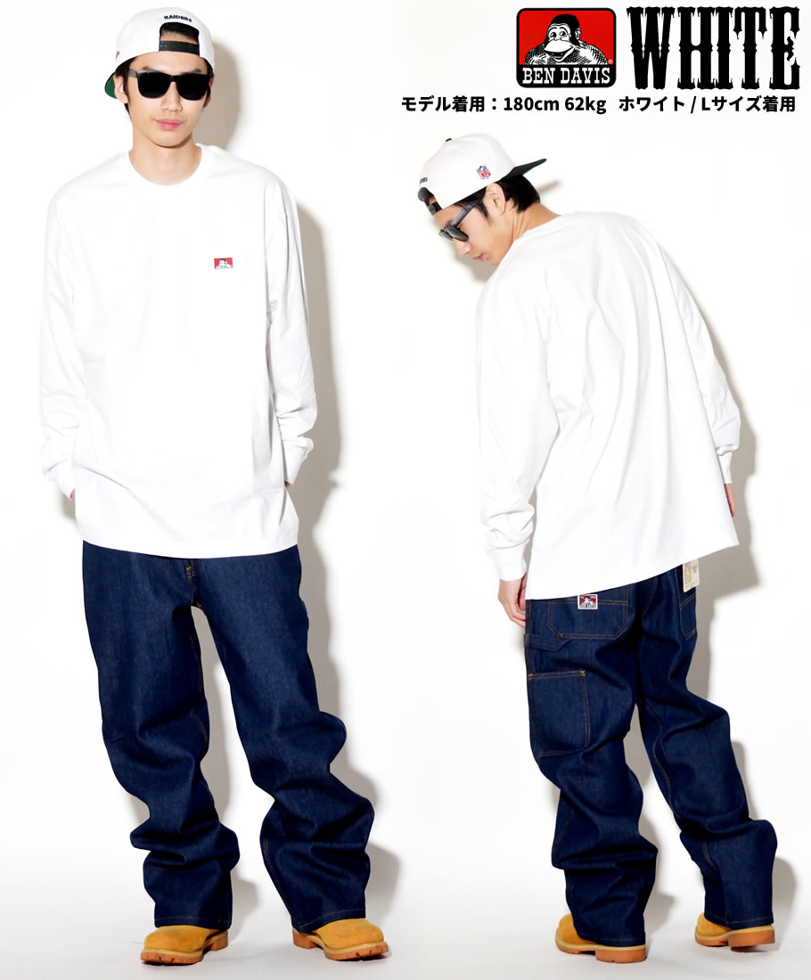 BEN DAVIS ベンデイビス Tシャツ メンズ おしゃれ ブランド ロンT 長袖 ロゴT キャラクター 大きいサイズ 海外 ブランド 白 黒 灰
