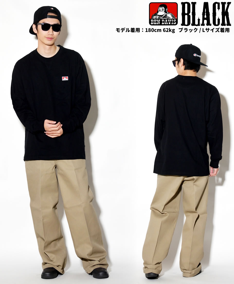 BEN DAVIS ベンデイビス Tシャツ メンズ おしゃれ ブランド ロンT 長袖 ロゴT キャラクター 大きいサイズ 海外 ブランド 白 黒 灰