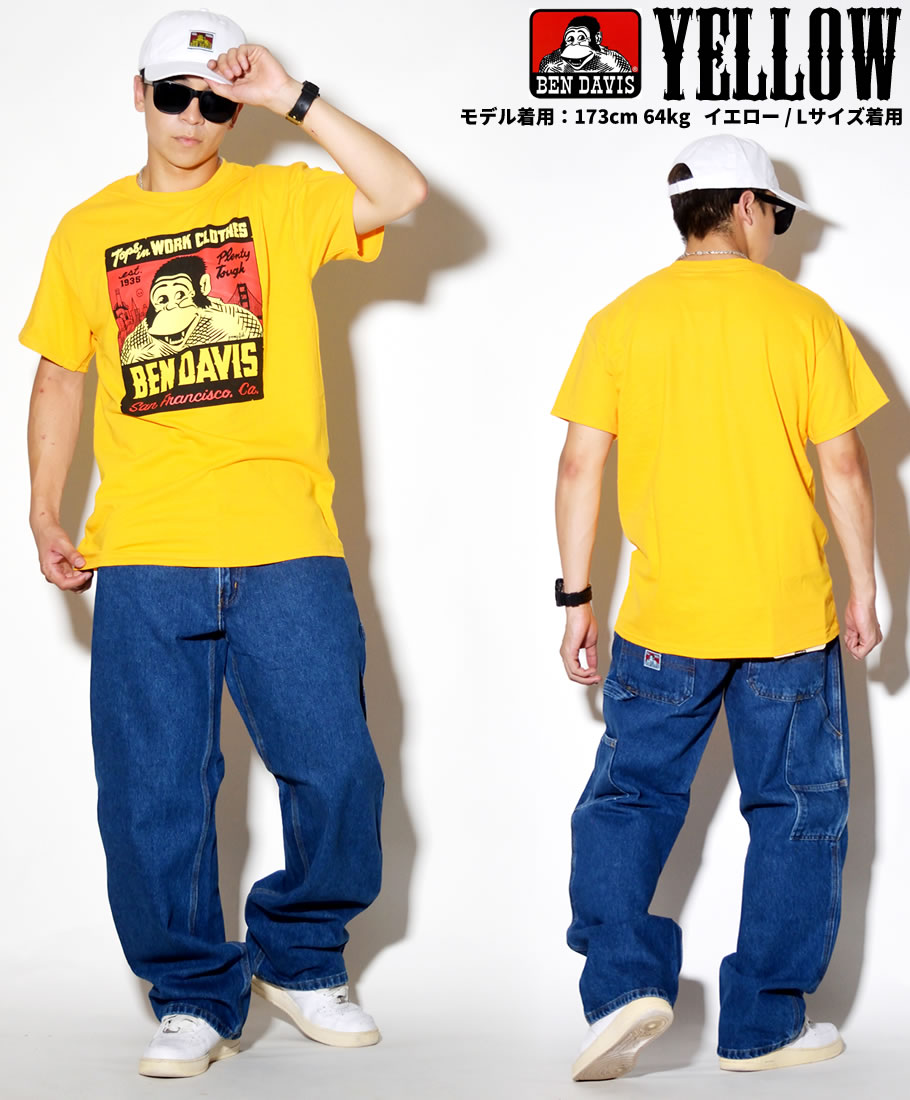 USモデル BEN DAVIS ベンデイビス Tシャツ メンズ 半袖 ロゴT プリント おしゃれ 大きいサイズ 海外 ブランド