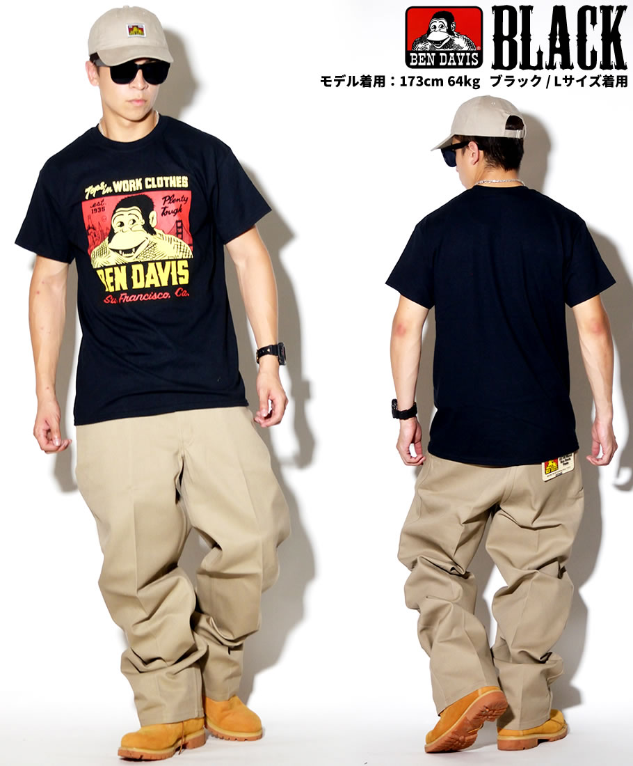 USモデル BEN DAVIS ベンデイビス Tシャツ メンズ 半袖 ロゴT プリント おしゃれ 大きいサイズ 海外 ブランド
