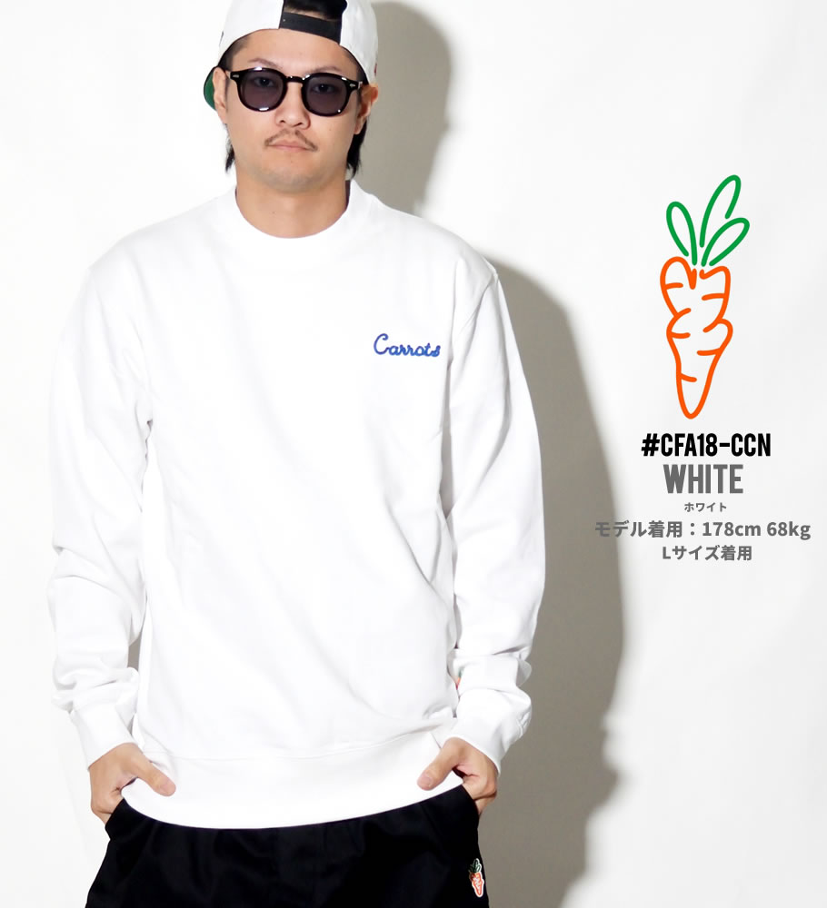 Carrots キャロッツ トレーナー メンズ CURSIVE CREWNECK SWEATSHIRT CFA18-CCN