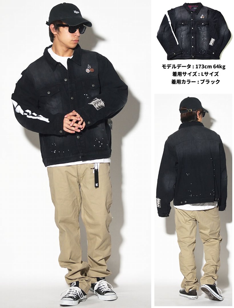 デニムジャケット メンズ 大きいサイズ ブランド CIVIL シビル 17CV-AW008J B系 ヒップホップ ストリート系 2017秋冬 新作