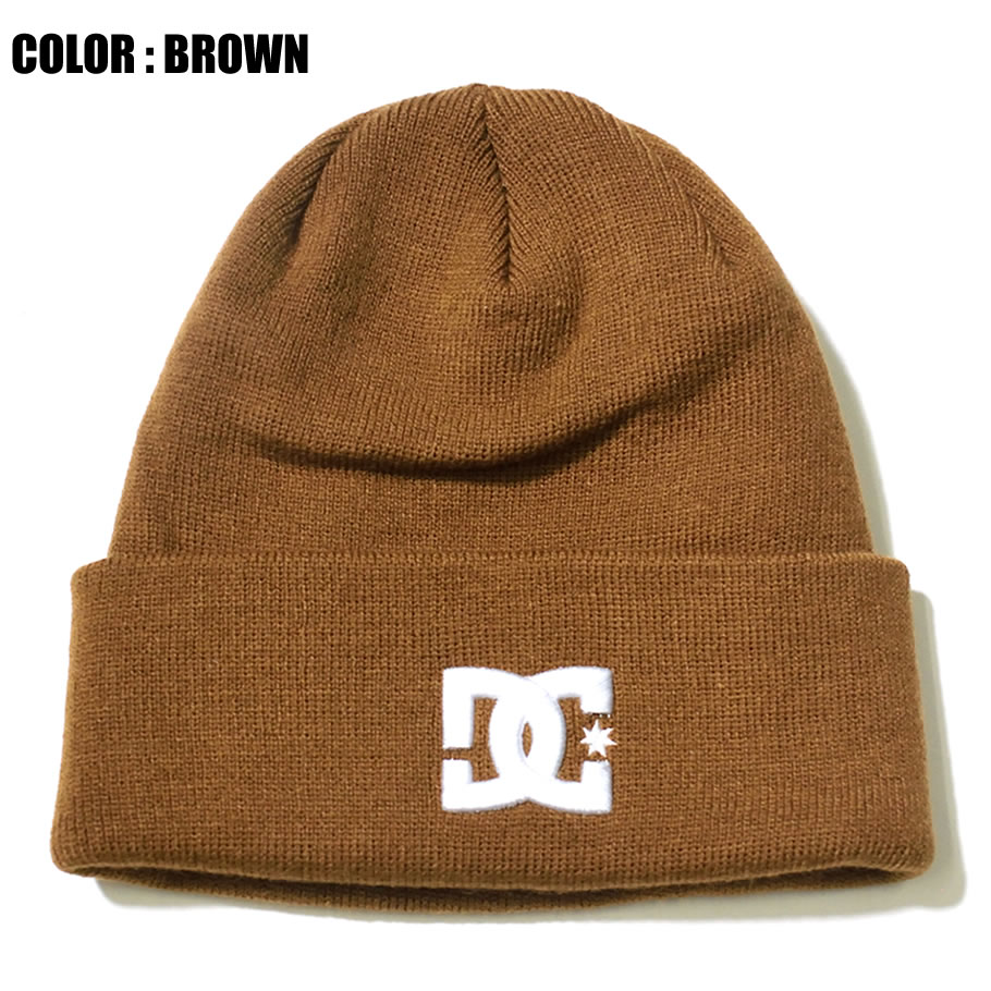 DC ニットキャップ メンズ ビーニー 帽子 ロゴ ワンポイント おしゃれ ブランド DC SHOE 18 DOUBLEWACH STAR 茶 5430J819 2018秋冬 新作