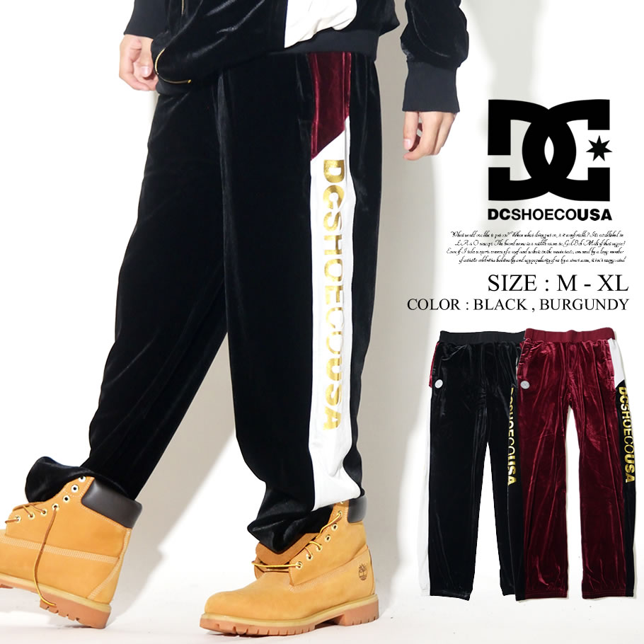 DC SHOES ディーシーシューズ ベロアパンツ メンズ サイドライン ゴールドネーム ロゴ スケボー スケーター ストリート系 ファッション 5428J835 服 通販
