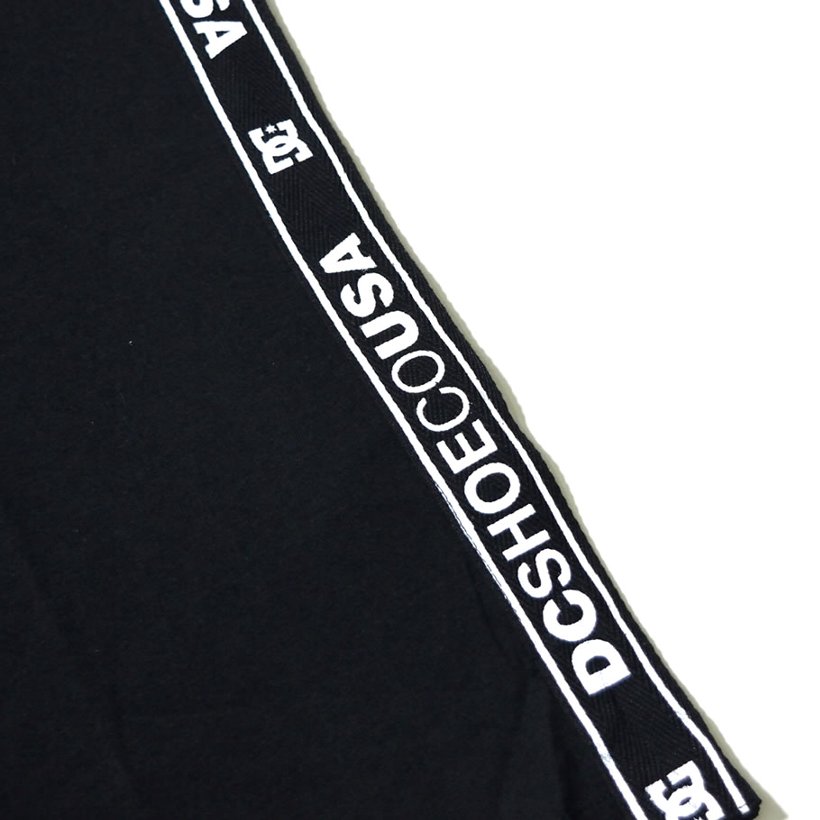 DC Tシャツ メンズ 春 半袖 DC SHOE ロゴT プリント サイドテープ 大きいサイズ 白 黒