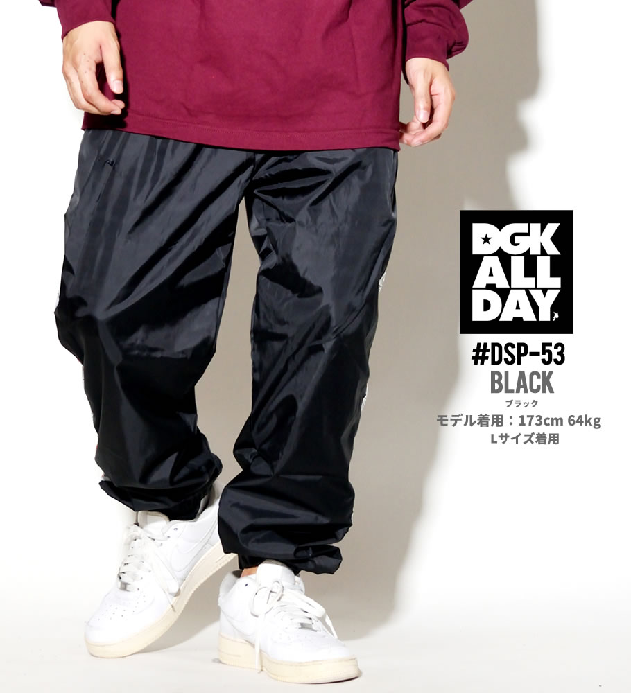 DGK ジャージパンツ メンズ ロング サイドライン スポーツ DSP-53 大きいサイズ 黒