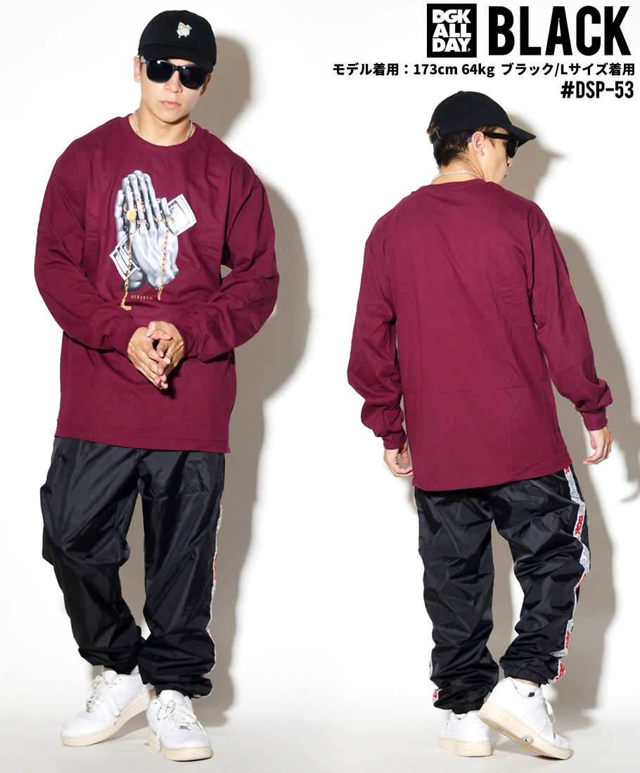 DGK ジャージパンツ メンズ ロング サイドライン スポーツ DSP-53 大きいサイズ 黒