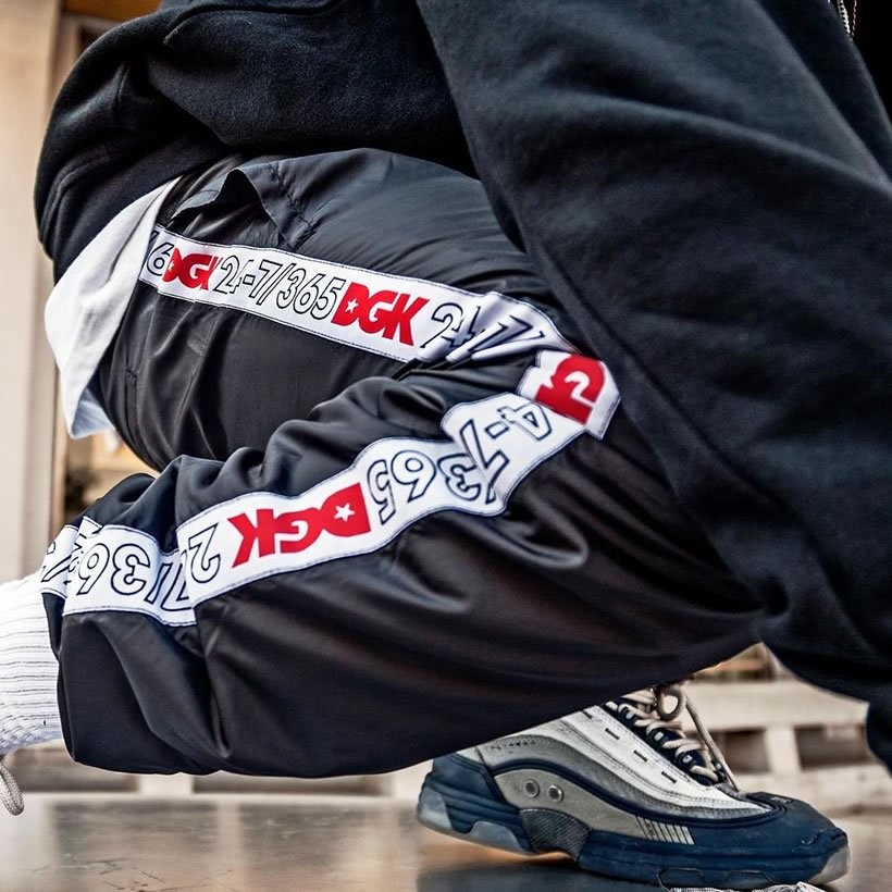 DGK ジャージパンツ メンズ ロング サイドライン スポーツ DSP-53 大きいサイズ 黒
