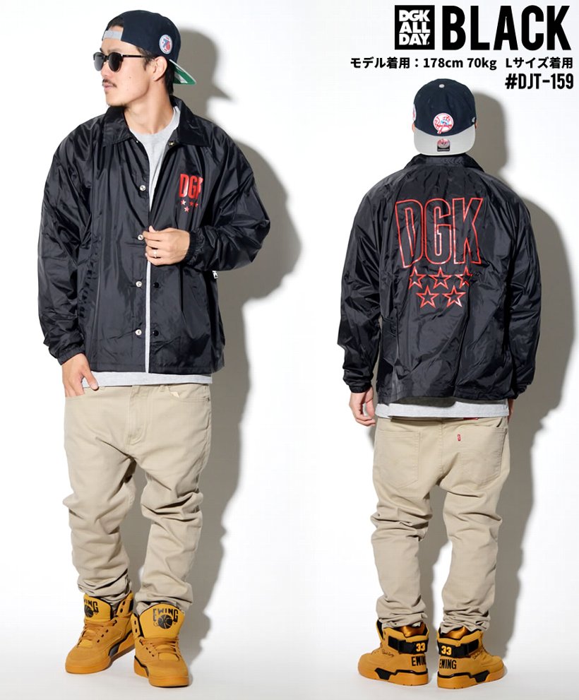 DGK ディージーケー ナイロンコーチジャケット DJT-159 ストリート系 B系 メンズ スケーター ファッション