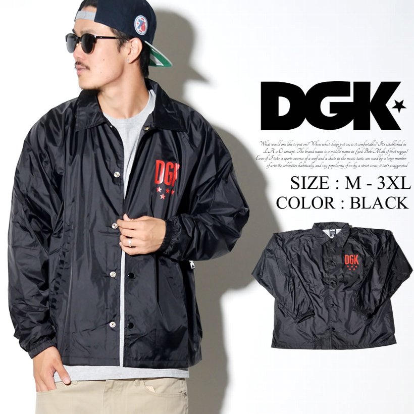 DGK ディージーケー ナイロンコーチジャケット DJT-159 ストリート系 B系 メンズ スケーター ファッション
