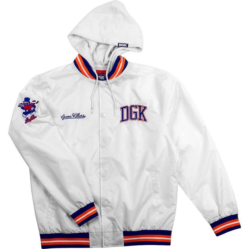 DGK スタジャン メンズ ブランド フード付き 大きいサイズ 白 ナイロン ブルゾン DJT-219