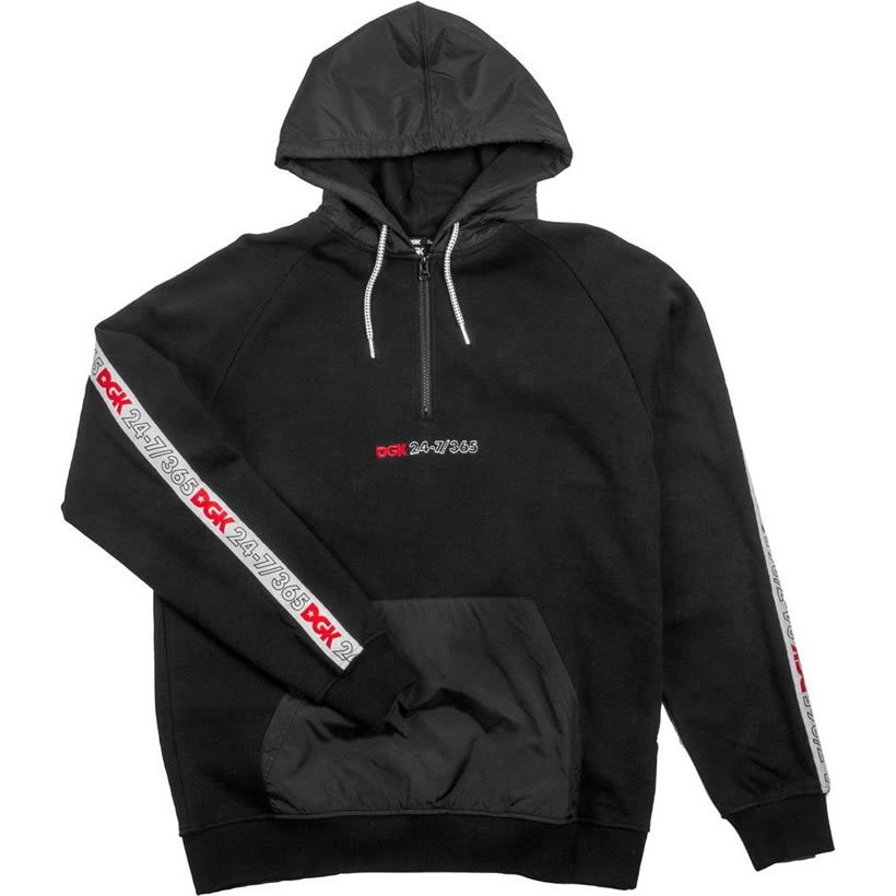DGK プルオーバーパーカー メンズ ブランド ハーフジップ スウェット フリース 大きいサイズ 黒 DPO-401