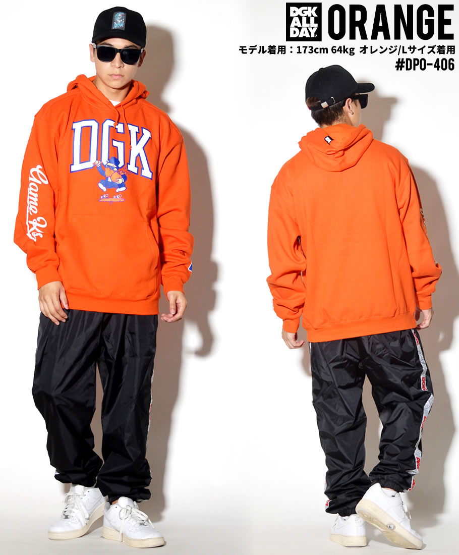 DGK プルオーバーパーカー メンズ ブランド スウェット フリース 大きいサイズ 橙 DPO-407