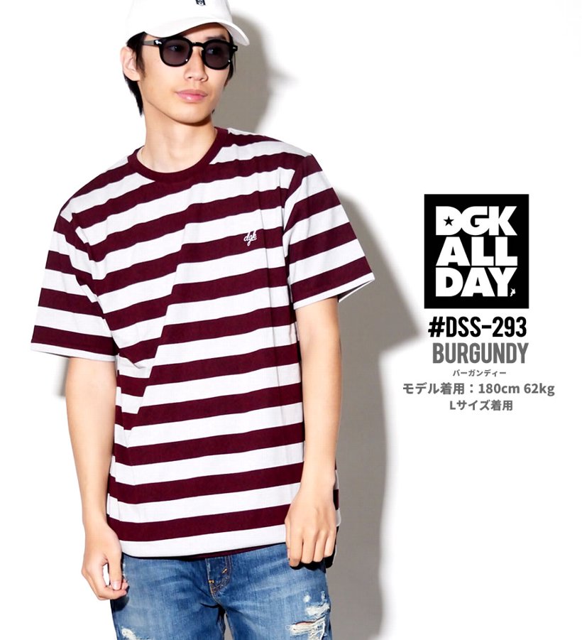 DGK Tシャツ メンズ 半袖 おしゃれ ブランド ボーダー ワンポイント ロゴ 大きいサイズ