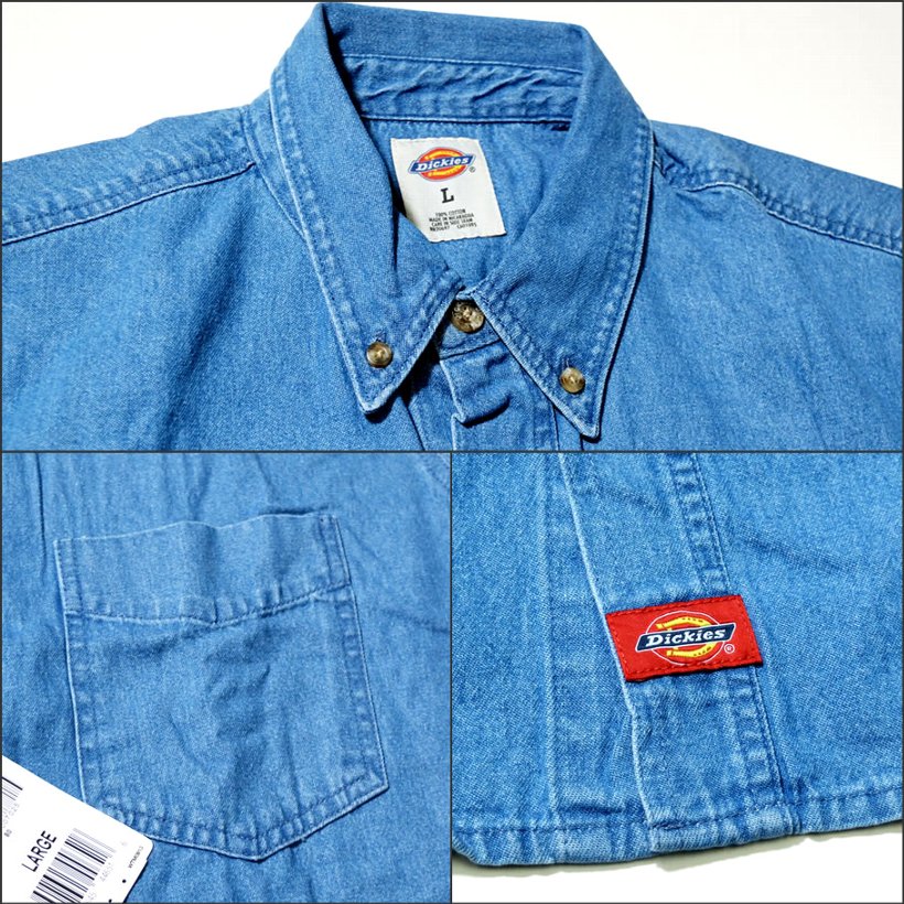 Dickies ディッキーズ デニムシャツ メンズ おしゃれ 半袖 カジュアル ブランド ポケット WS300 USサイズ 大きいサイズ 2018夏 新作