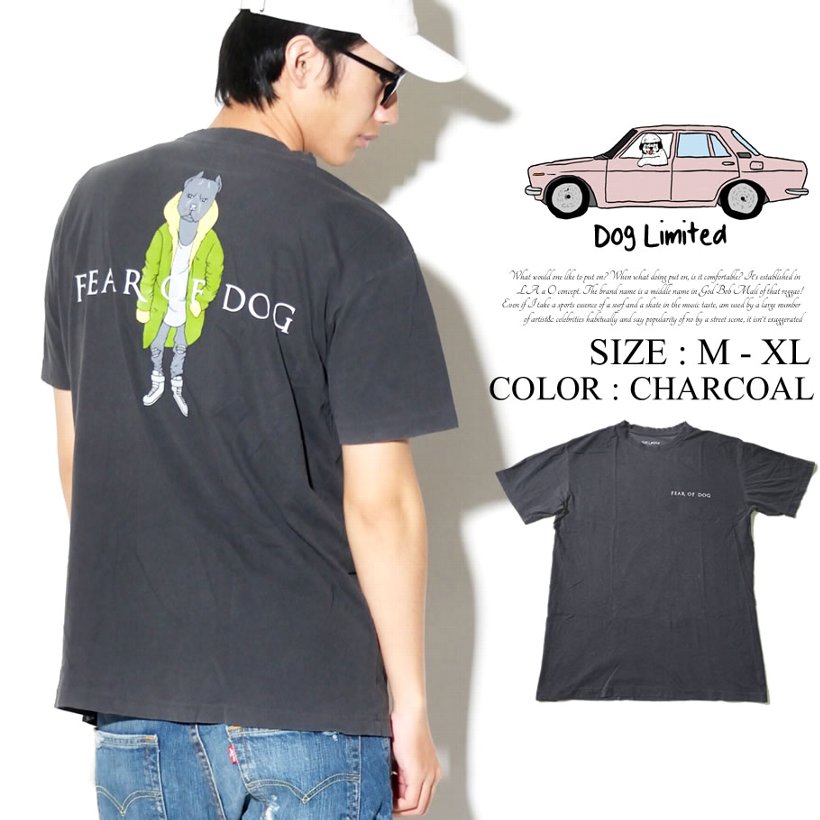 Dog Limited ドッグリミテッド Tシャツ メンズ 半袖 おしゃれ ブランド 犬 プリント 大きいサイズ 黒