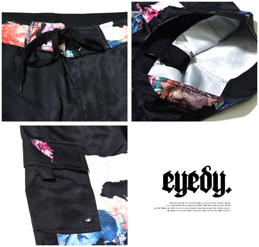 EYEDY アイディー サーフパンツ メンズ 水着 EYE-PT1801 総柄