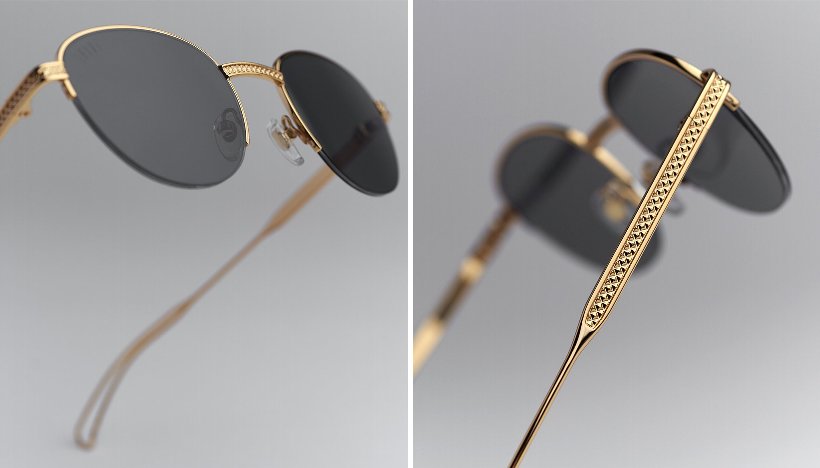 9FIVE サングラス メンズ UVカット ブランド 24k 金 ゴールド