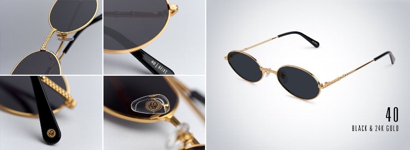 9FIVE サングラス メンズ UVカット ブランド 24k 金 ゴールド