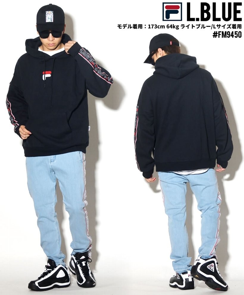 FILA フィラ ジーンズ メンズ ロゴ サイドライン 大きいサイズ FM9450 2018秋冬 新作