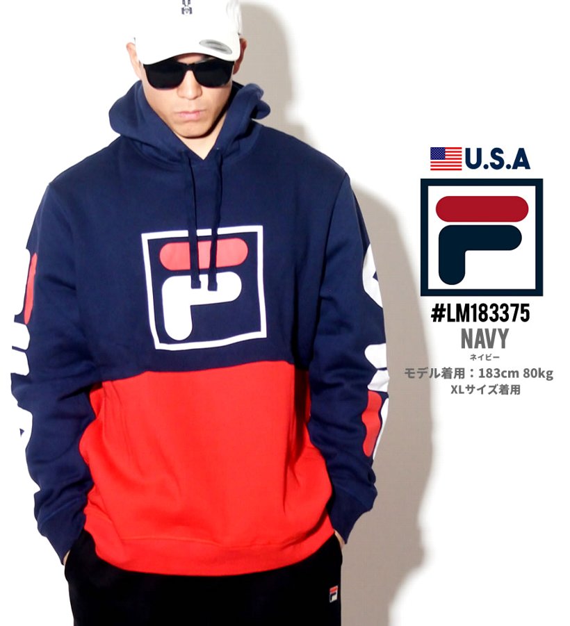 FILA フィラ プルオーバーパーカー メンズ スウェット フリース 裏起毛 大きいサイズ LM183375 2018秋冬 新作 いい買物の日