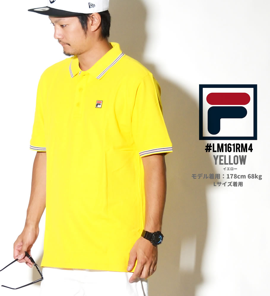 FILA フィラ ポロシャツ メンズ 半袖 おしゃれ ブランド 無地 ワンポイント LM161RM4 日本未発売