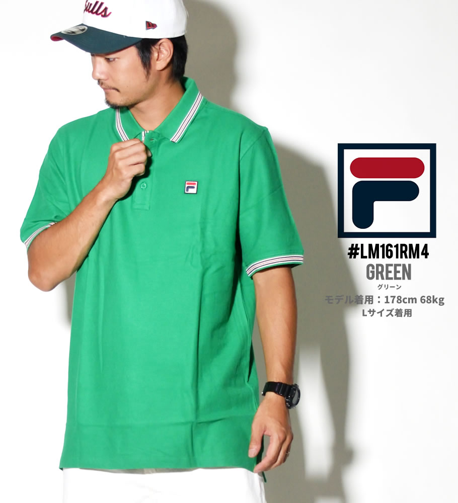 FILA フィラ ポロシャツ メンズ 半袖 おしゃれ ブランド 無地 ワンポイント LM161RM4 日本未発売