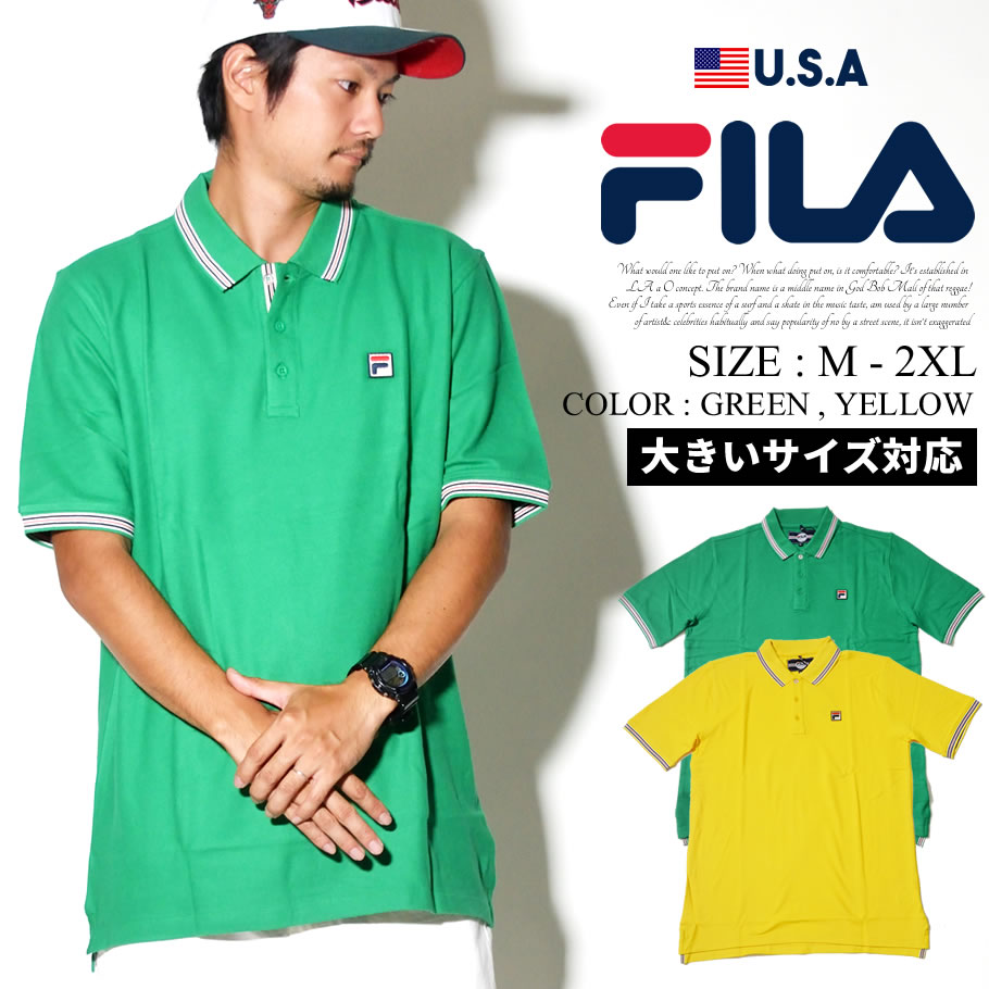 FILA フィラ ポロシャツ メンズ 半袖 おしゃれ ブランド 無地 ワンポイント LM161RM4 日本未発売