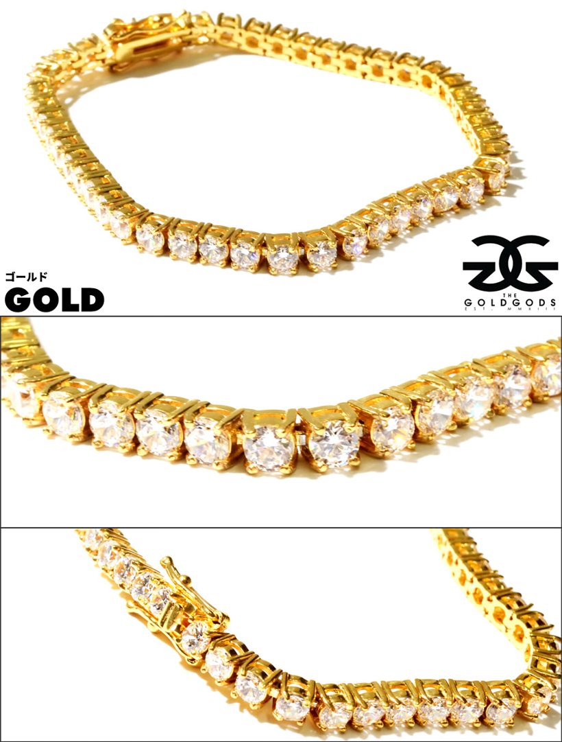 THE GOLD GODS ブレスレット メンズ 4mm Diamond Buttercup Tennis Bracelet