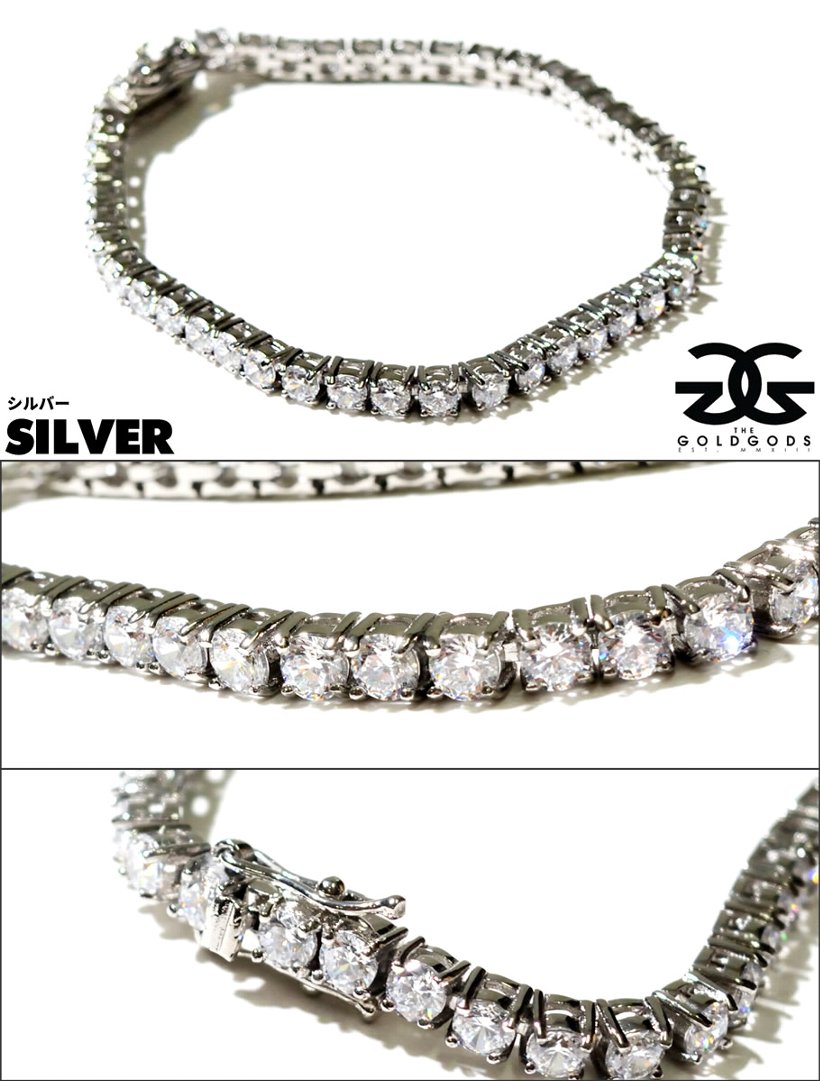 THE GOLD GODS ブレスレット メンズ 4mm Diamond Buttercup Tennis Bracelet