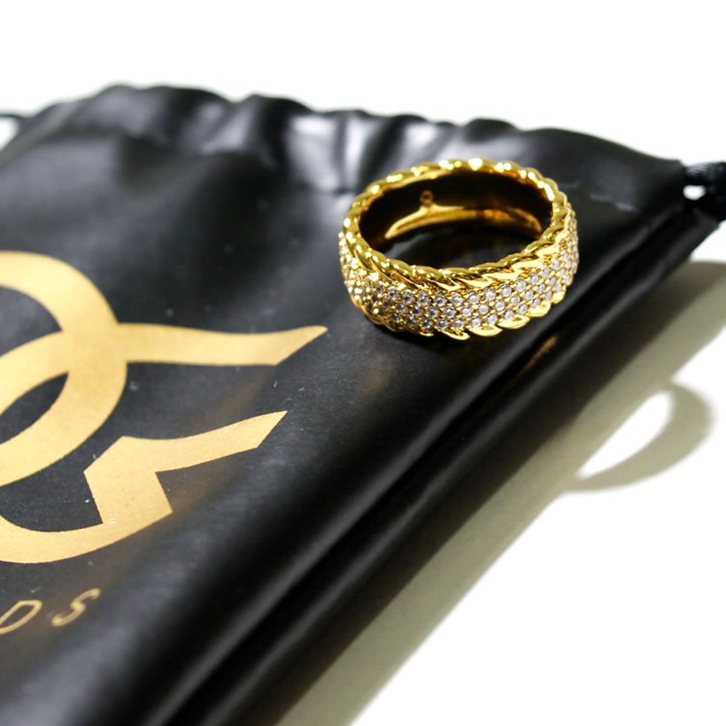 THE GOLD GODS 指輪 メンズ リング Diamond 3-Row Rope Ring