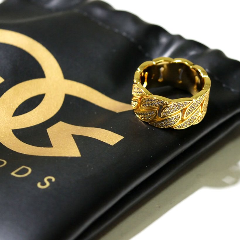 THE GOLD GODS 指輪 メンズ リング Diamond Cuban Ring