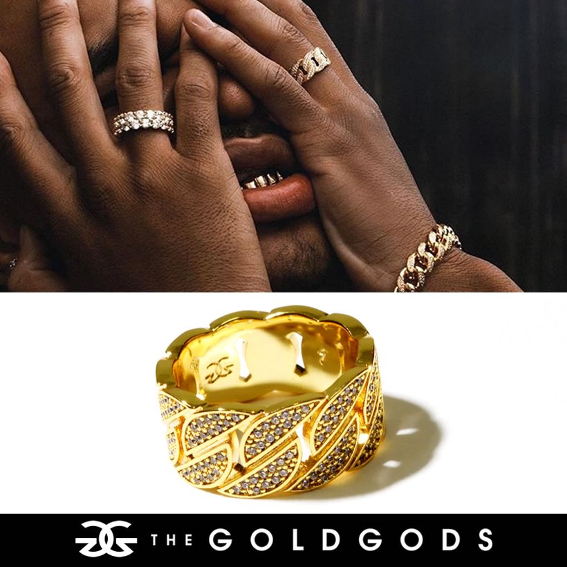 THE GOLD GODS 指輪 メンズ リング Diamond Cuban Ring