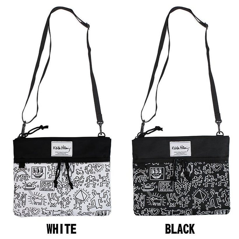 Keith Haring キースヘリング サコッシュ メンズ ブランド おしゃれ ショルダーバッグ 斜め掛け アウトドア スポーツ 白 黒 2017秋冬 新作