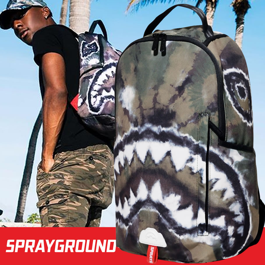 スプレーグラウンド SPRAYGROUND バックパック リュックサック CAMO TIE DYE SHARK BACKPACK