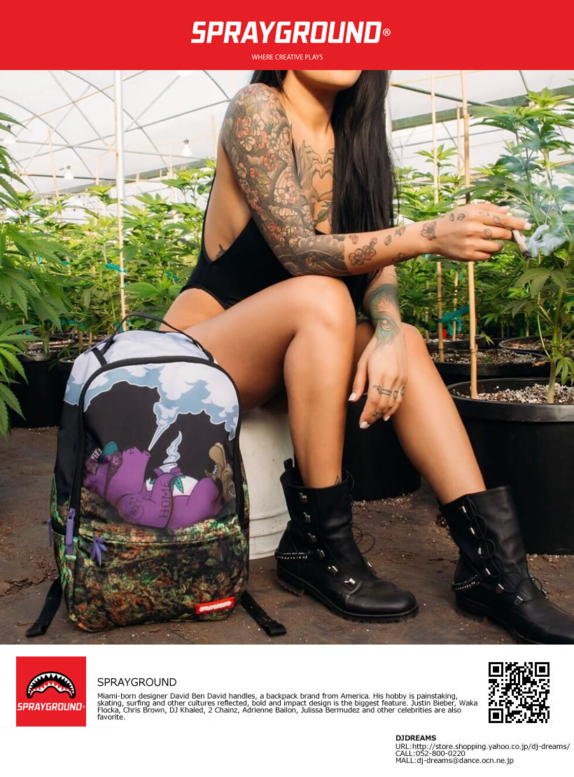 スプレーグラウンド SPRAYGROUND バックパック リュックサック PURPLE HAZE GANJA BEAR