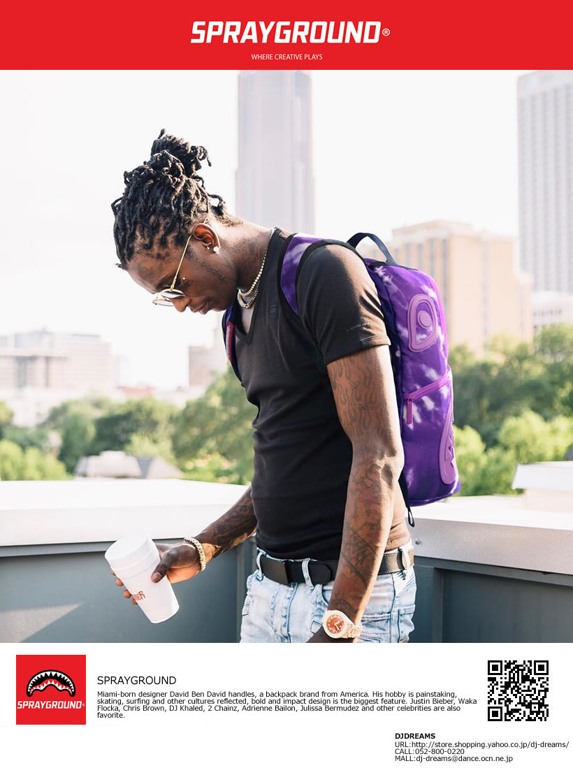 スプレーグラウンド SPRAYGROUND バックパック リュックサック YOUNG THUG x SPRAYGROUND PURPLE HAZE SHARK