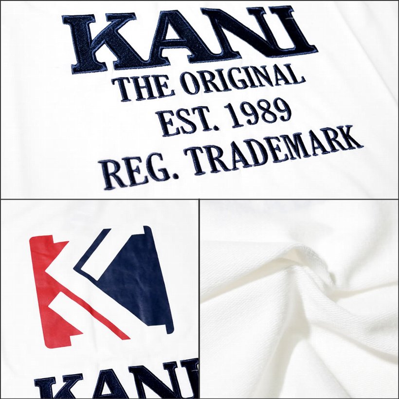 KARL KANI カールカナイ Tシャツ メンズ 半袖 春 ブランド ロゴT プリント 刺繍 白 大きいサイズ
