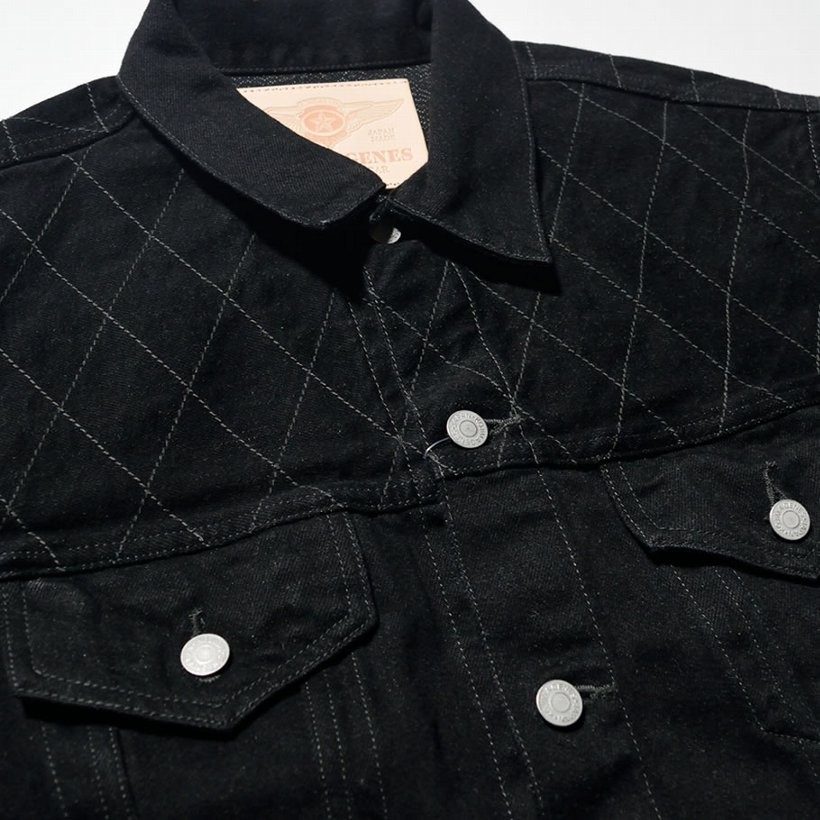 児島ジーンズ 13oz ブラックケブラーデニム 3rd ジャケット RNB551 岡山 児島産 メンズ ファッション 大きいサイズ
