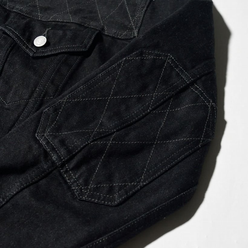 児島ジーンズ 13oz ブラックケブラーデニム 3rd ジャケット RNB551 岡山 児島産 メンズ ファッション 大きいサイズ