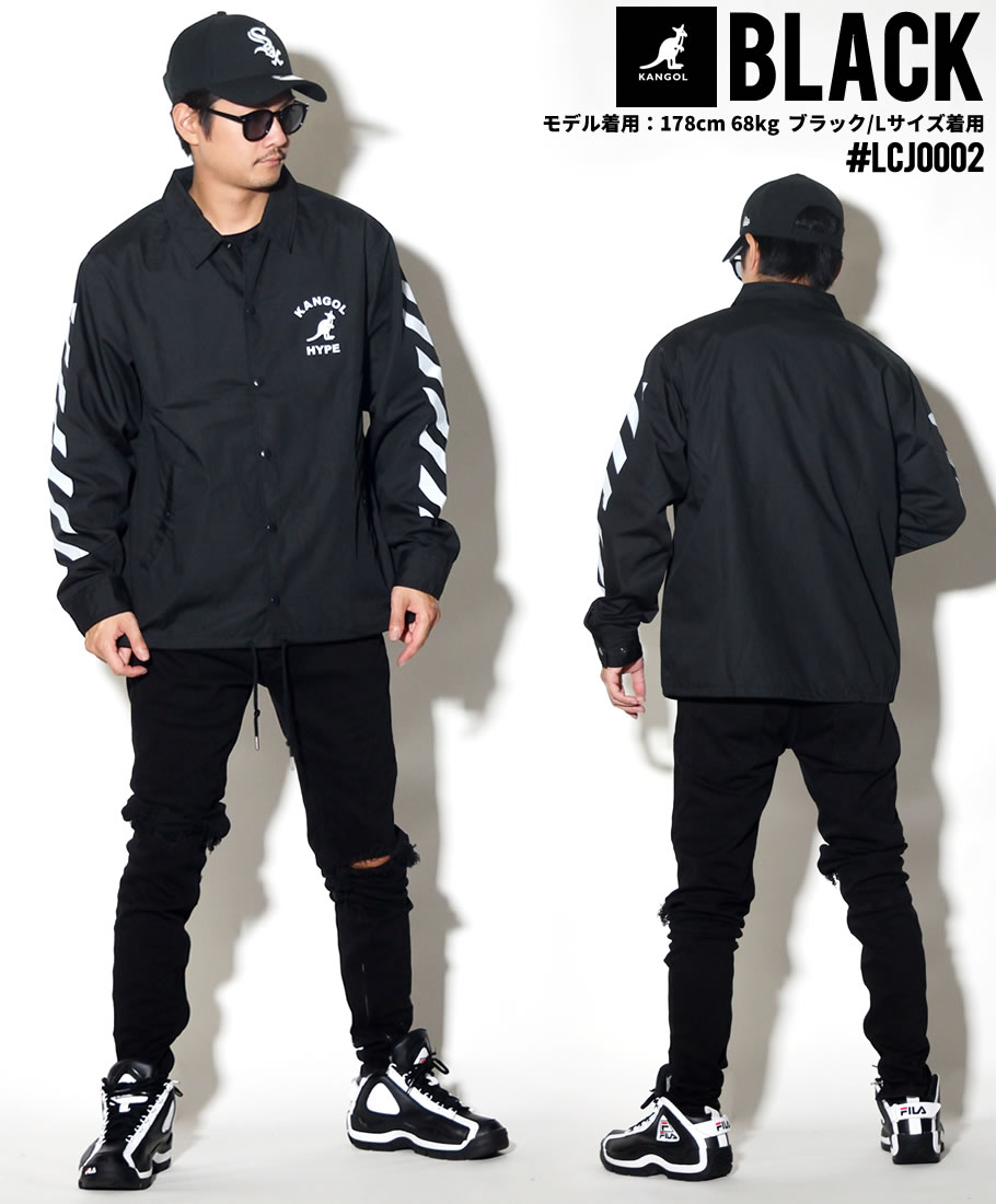 KANGOL カンゴール コーチジャケット メンズ ブランド ロゴ プリント 黒 LCJ0002 2018秋冬 新作
