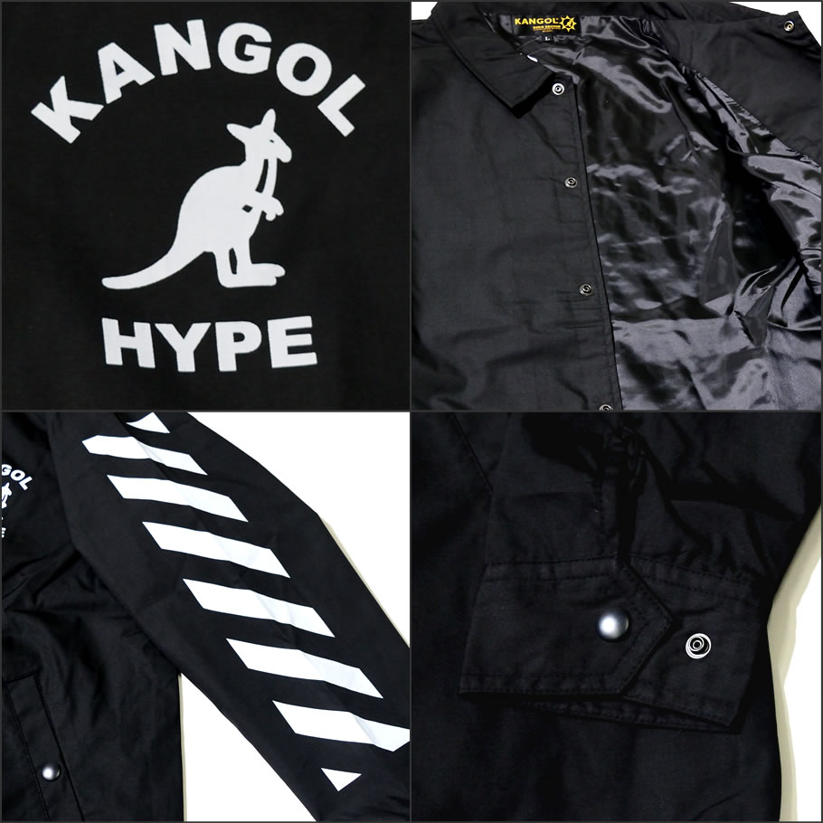 KANGOL カンゴール コーチジャケット メンズ ブランド ロゴ プリント 黒 LCJ0002 2018秋冬 新作