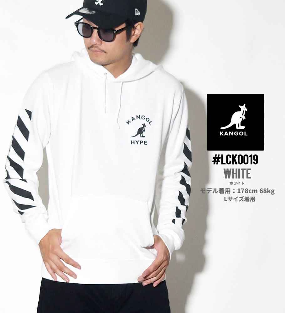 KANGOL カンゴール プルオーバーパーカー メンズ ブランド ロゴ プリント 白 黒 灰 LCK0019 2018秋冬 新作