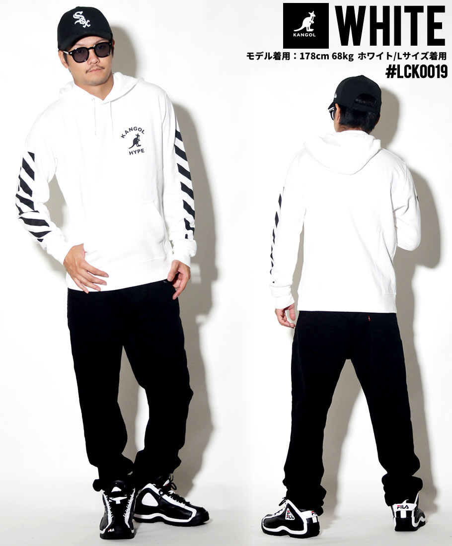 KANGOL カンゴール プルオーバーパーカー メンズ ブランド ロゴ プリント 白 黒 灰 LCK0019 2018秋冬 新作