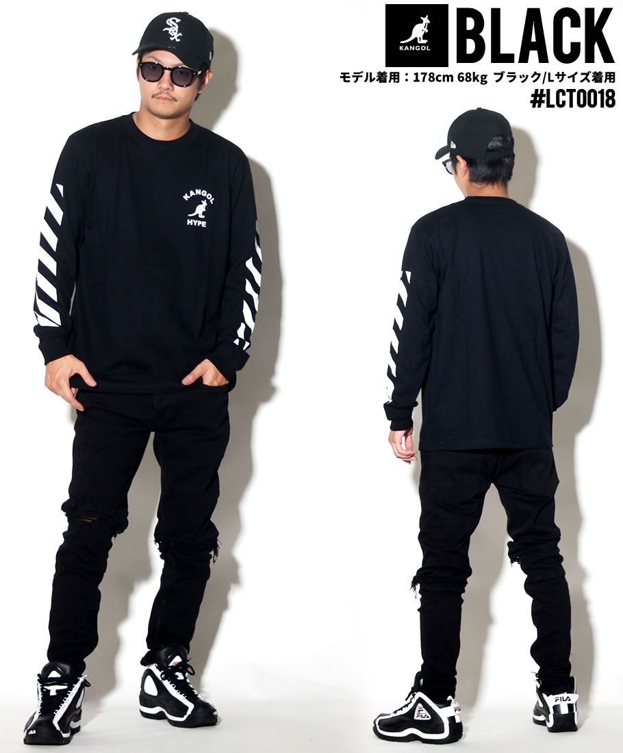 KANGOL カンゴール Tシャツ メンズ 長袖 ブランド ロンT ロゴT プリント 白 黒 LCT0018 2018秋冬 新作