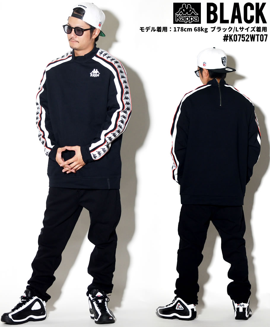 KAPPA カッパ ニットプルオーバー トップス Tシャツ トレーナー サイドライン K0752WT07 2018秋冬 新作