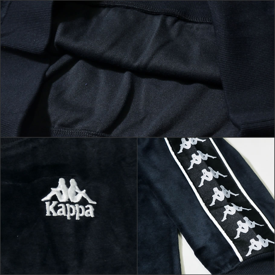 KAPPA カッパ トレーナー メンズ クルーネック ベロア サイドライン 3031Q90