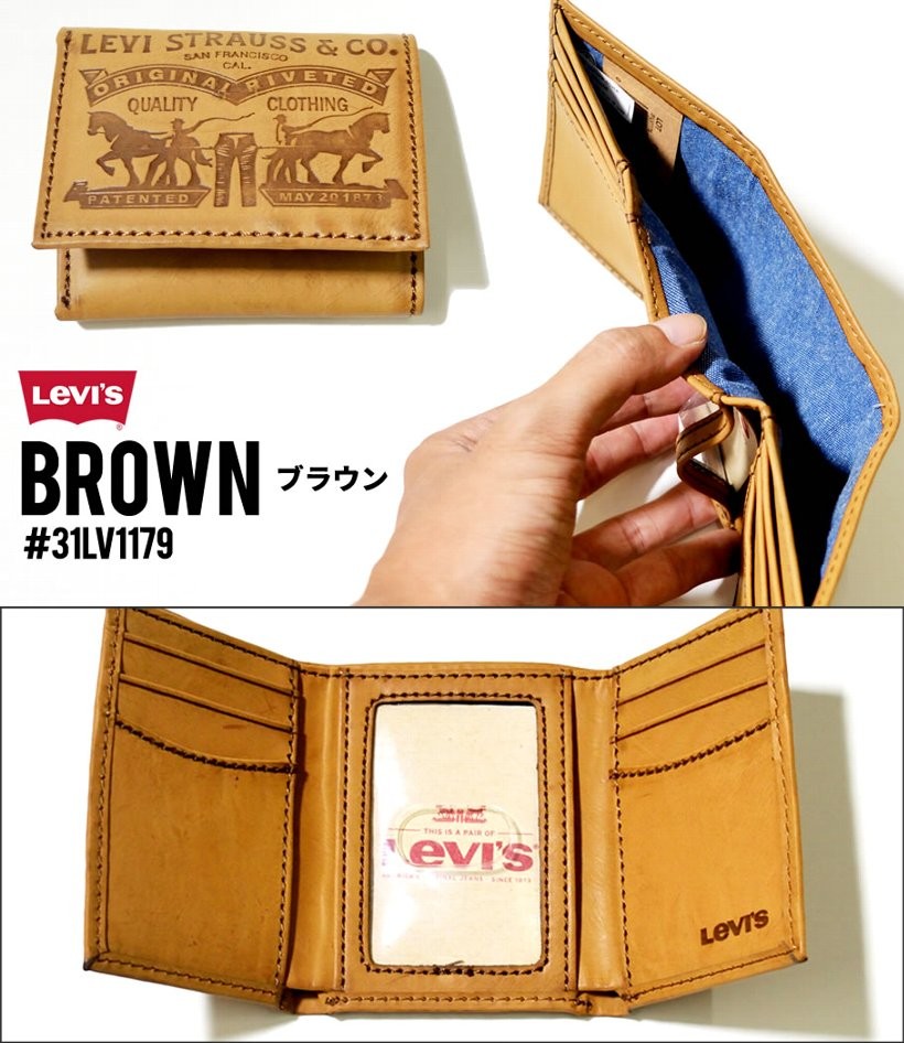 USモデル リーバイス 財布 メンズ レザー 三つ折り ブランド おしゃれ 日本未発売 LEVI'S